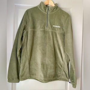 Columbia Surplus Green 1/4 Quarter Zip Adjustable Fleece Pullover | Size L